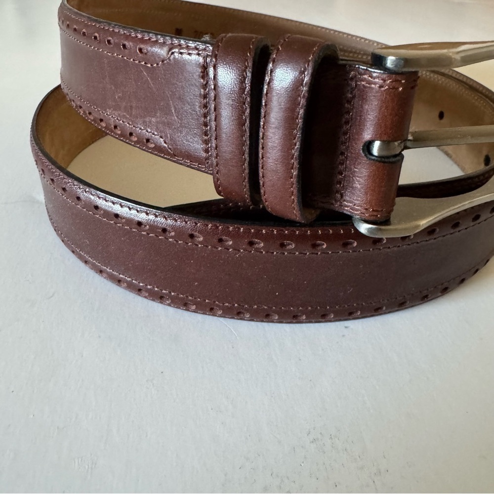 Mezlan Brown Leather Belt size 42 - Picture 2 of 6